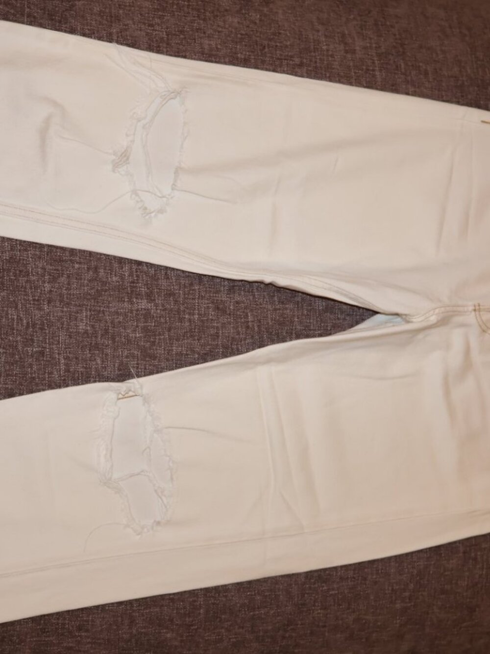 rag & bone White Distressed High Rise Ankle Straight Jeans 28